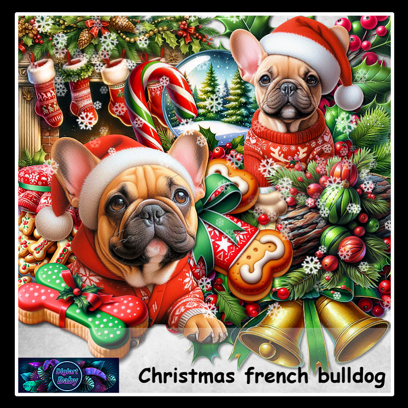 Christmas french bulldog